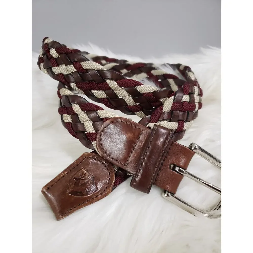 The Buck Club‎ The Privilege Malbec Belt Woven Leather - Size 34 - Retail $159